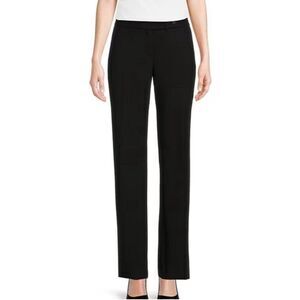 Gavin womens solid black low rise dress pants straight Slight Flare 6 Small